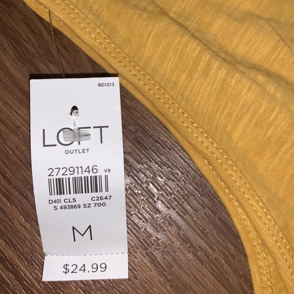 LOFT **Cute back** Medium Mustard Yellow Tank Top - Picture 3 of 5